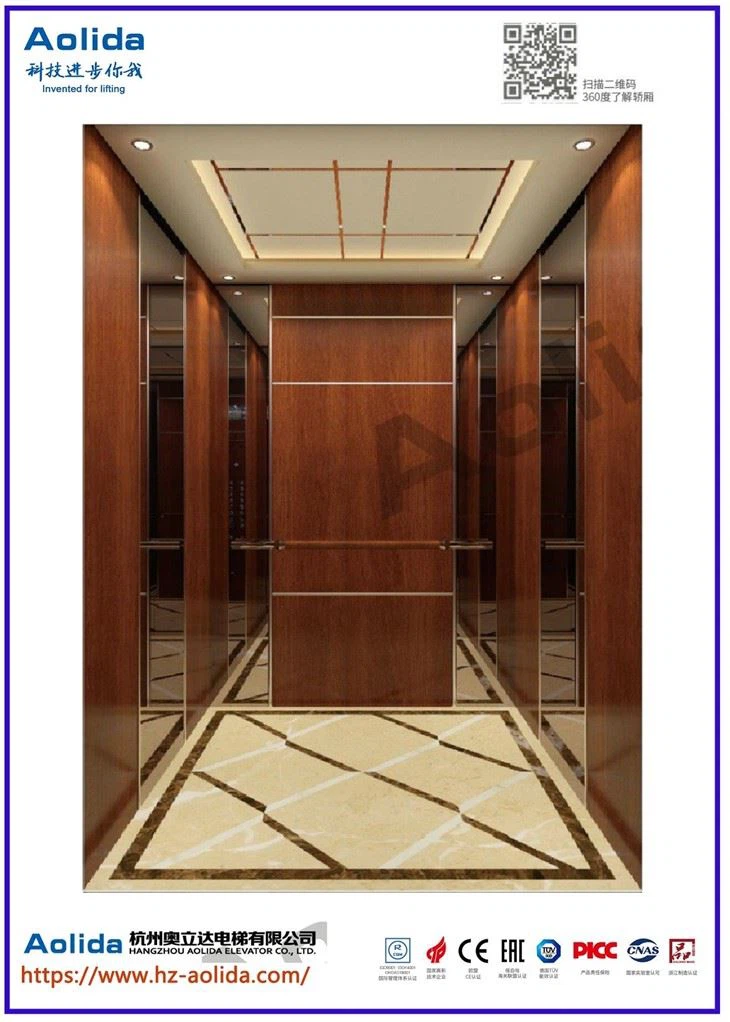 Wooden Mirror Elevator In Hotel